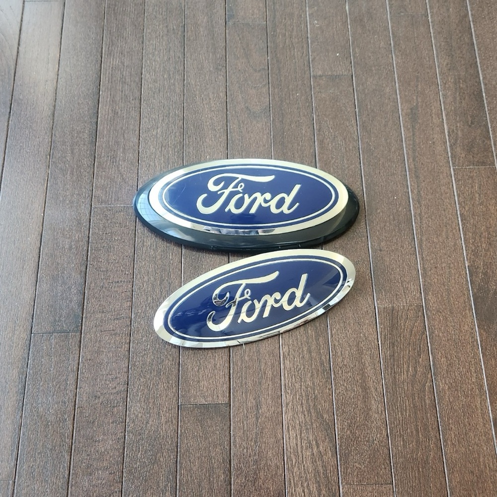 Ford Blue and Silver Car Emblems OEM